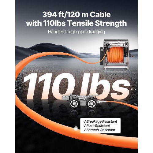 Kanalrohr-Inspektionsroboter, 394 Fuß Rohrleitungsbetrieben, mit Front-/Rückkamera