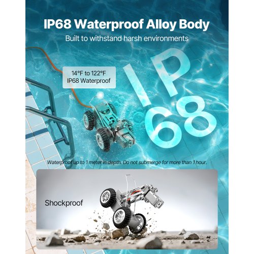 Avloppsrörsinspektionsrobot 197FT VVS-krypvagn med fram-/bakkamera