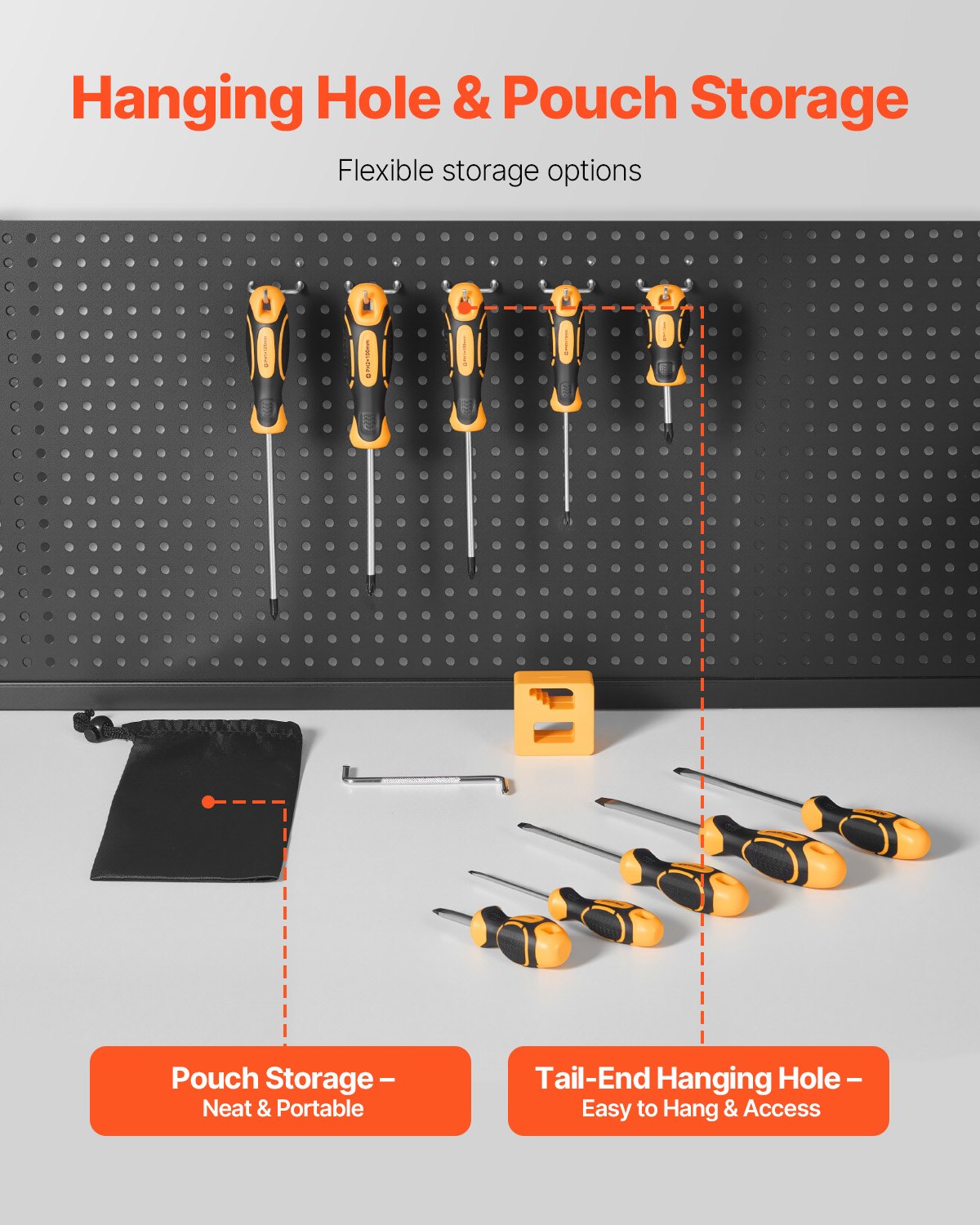 Screwdriver Set, 12-Piece Hand Tools Set with Magnetic Tips, Includes 5 Phillips and 5 Flat Head Bits, Z-Type Bit, Professional Repair Tool Kit for Sockets, Furniture, Home Appliances, Bicycles