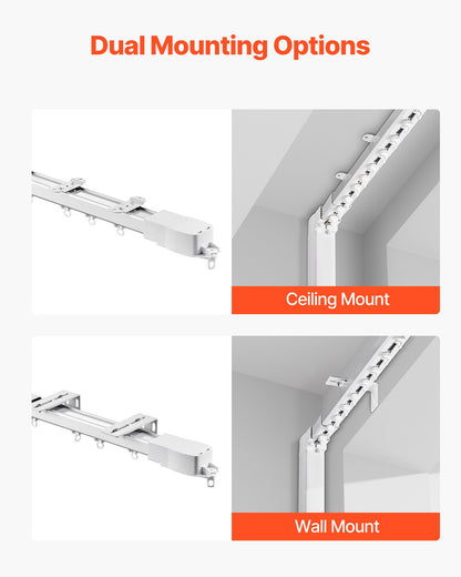 Smart Electric Curtain Track, 71-118 inch Adjustable Length, Motorized Rod with Remote, Ceiling and Wall Mount, Automated Curtain Track System Compatible with Alexa, Google Home, App Control