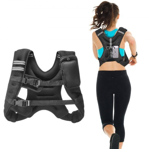 Weighted Vest, 12 lbs Weight Vest with Reflective Stripe, Adjustable Buckle Body Weight Vest for Men Women, Workout Equipment for Strength Training, Running, Jogging, Fitness, and Weight Loss