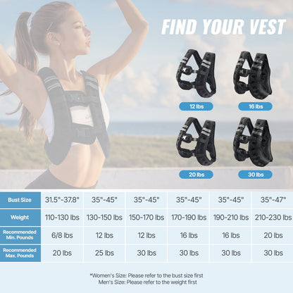 20lb Weighted Vest for Men Women Strength Training Equipment