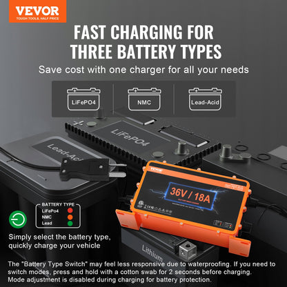 36 Volt 18 Ampere Golfwagen-Batterieladegerät für Club Car EZGO Yamaha Crowfoot