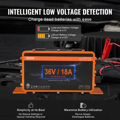 36 Volt 18 Ampere Golfwagen-Batterieladegerät für Club Car EZGO Yamaha Crowfoot