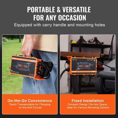 36 Volt 12 Ampere Golfwagen Smart Batterieladegerät für EZGO D-Style IP67 ETL