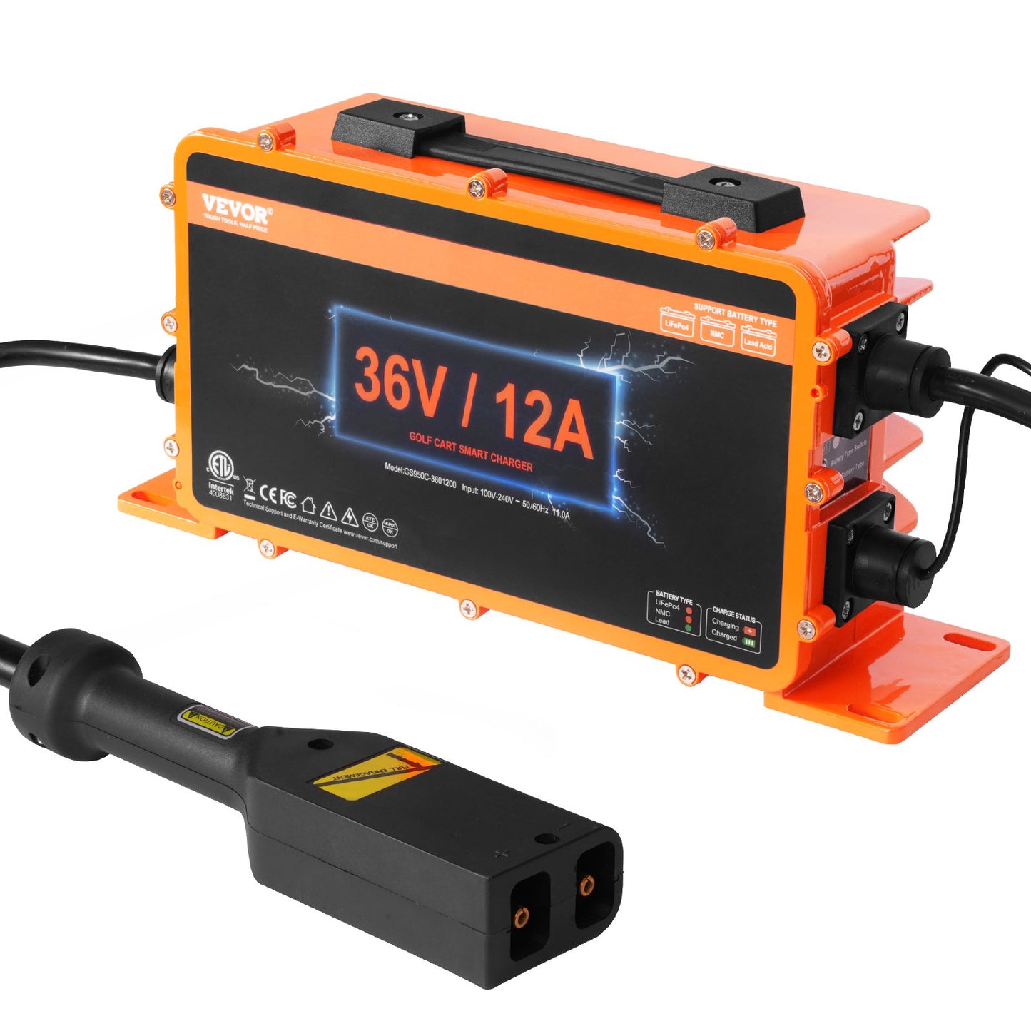 36 Volt 12 Ampere Golfwagen Smart Batterieladegerät für EZGO D-Style IP67 ETL