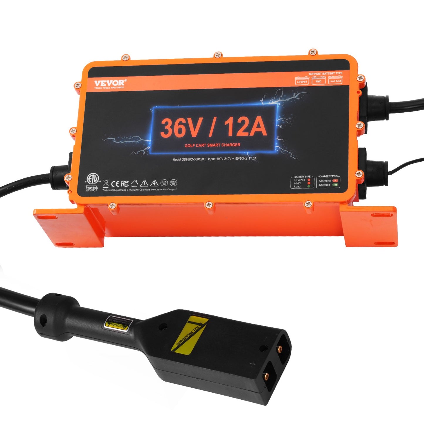 36 Volt 12 Ampere Golfwagen Smart Batterieladegerät für EZGO D-Style IP67 ETL