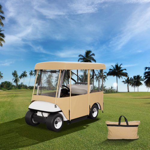 Golf Cart Enclosure, with 4-Sided Fairway Deluxe, 300D Waterproof Driving Enclosure with Transparent Windows, Fit for 2+2 Seats Golf Carts (Roof Up to 78.7''L)