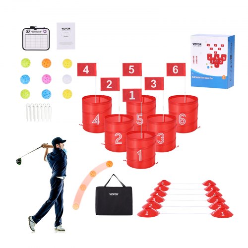 Backyard Golf Game, 6 Hole Golf Course, Golf Game Practice Games, Golf Chipping Game for Family, Adults and Kids, Portable Outdoor Yard Golf Game for Lawn, Yard, Camping, Park, Beach
