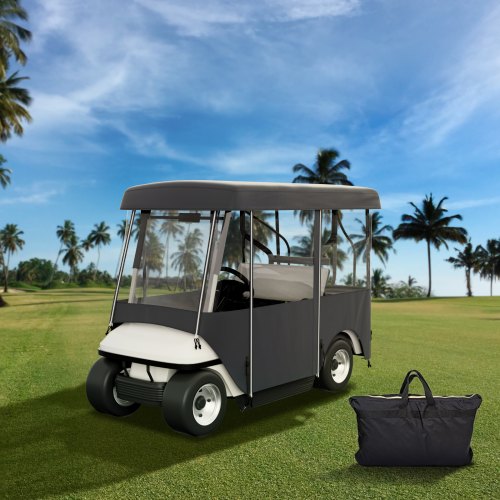 Golf Cart Enclosure, Polyester Driving Enclosure, Club Car Covers Universal Fits for 2+2 Passenger Golf Carts, Sunproof and Dustproof Outdoor Cart Cover