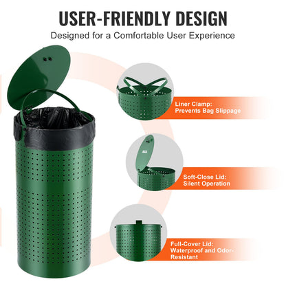 Hundekotbehälter, 11,5 Gallonen, wetterfester Hundekotbehälter mit Deckel