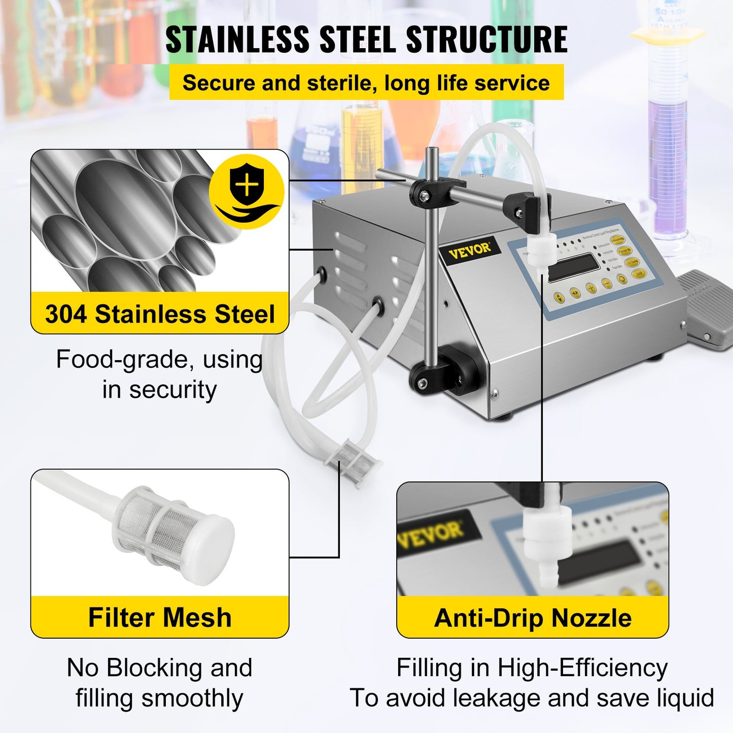 Flüssigkeitsfüllmaschine 2-3500 ml GFK-160 LCD-Bildschirm Digitale Steuerpumpe Flüssigkeitsfüllmaschine Automatische Flüssigkeitsfüllmaschine