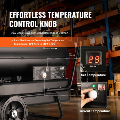 100000Btu kerosene/diesel forced air torpedo space heater with thermostat