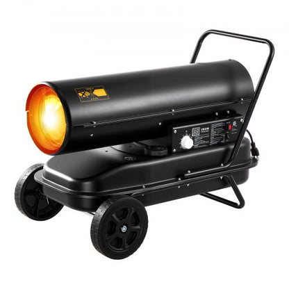 125000 BTU Forced Air Kerosene Diesel Heater, Portable Torpedo Space Heater with Wheels & Adjustable Temp, Blower-Type for Jobsite/Garage/Warehouse/Workshop Construction /Outdoor Heating,Black