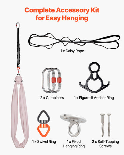 Aerial Yoga Hammock, 300 lbs Load Aerial Silk, Yoga Swing with Nylon Fabric, PE Zipper Bag for Parent-Child Interaction, Strengthen Muscles & Improve Practice, Hammock and Swing Combo