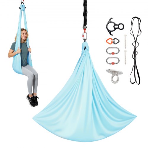 Aerial Yoga Hammock, Maximum 300 lbs Load Aerial Silk, Yoga Swing with Nylon Fabric, Daisy Rope, PE Zipper Bag, Gymnastics Swings Suitable for Men and Women, Dual-Function Hammock & Swing