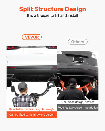 Class 3 Trailer Hitch, 2-Inch Receiver, 6000 lbs, Q345B Steel Tube Frame, Compatible with 2012-2016 Honda CR-V, Multi-Fit Hitch to Receive Ball Mount, Cargo Carrier, Bike Rack, Tow Hook, Black