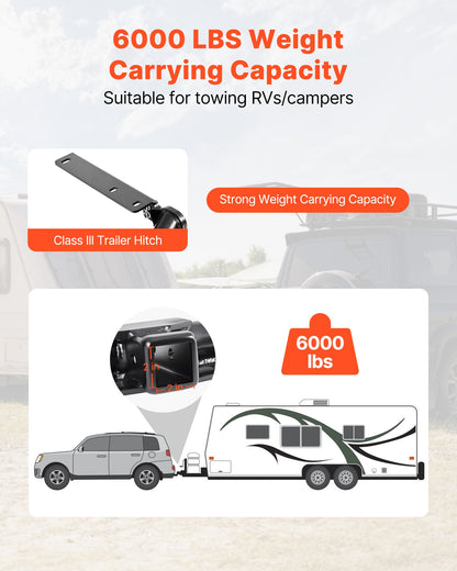 Class 3 Trailer Hitch, 2-Inch Receiver, Compatible with 2014-2019 Toyota Highlander, Q345B Steel Tube Frame, Multi-Fit Hitch to Receive Ball Mount, Cargo Carrier, Bike Rack, and Tow Hook, Black
