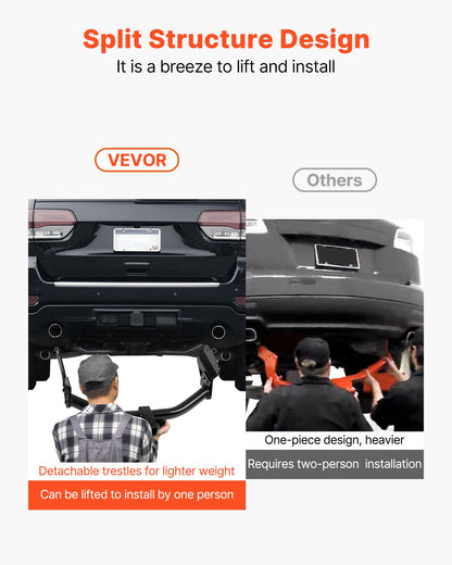 Class 3 Trailer Hitch, 2-Inch Receiver, Compatible with 2011-2021 Jeep Grand Cherokee, Q345B Steel Tube Frame, Multi-Fit Hitch to Receive Ball Mount, Cargo Carrier, Bike Rack, Tow Hook, Black