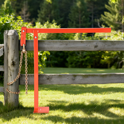 32 in T Post Puller, Heavy Duty Fence Post Puller with 43 in Lifting Chain, Rust-Resistant Steel, Labor-Saving T-Post Remover Tool for Round Fence Posts, Sign Posts & Tree Stumps