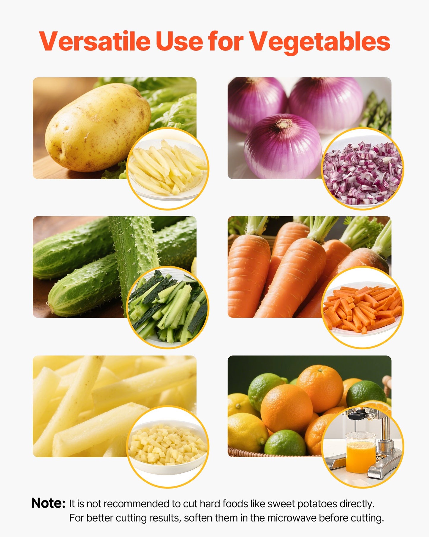 Commercial French Fry Cutter, Stainless Steel Vegetable Fruit Chopper with 3 Replacement Blades 1/2-Inch 3/8-Inch 1/4-Inch, and a Juicing Blade, Manual Potato Slicer Dicer for Restaurants & Home