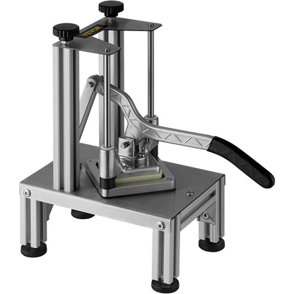 Kommerzieller Pommes-Frites-Schneider mit 4 Ersatzklingen, 1/4" und 3/8" Klinge, Easy Dicer Chopper, 6-Schnitt- und 6-Schnitt-Apfelschneider, Zitronen-Kartoffelschneider für Pommes Frites mit Tablett und Griff