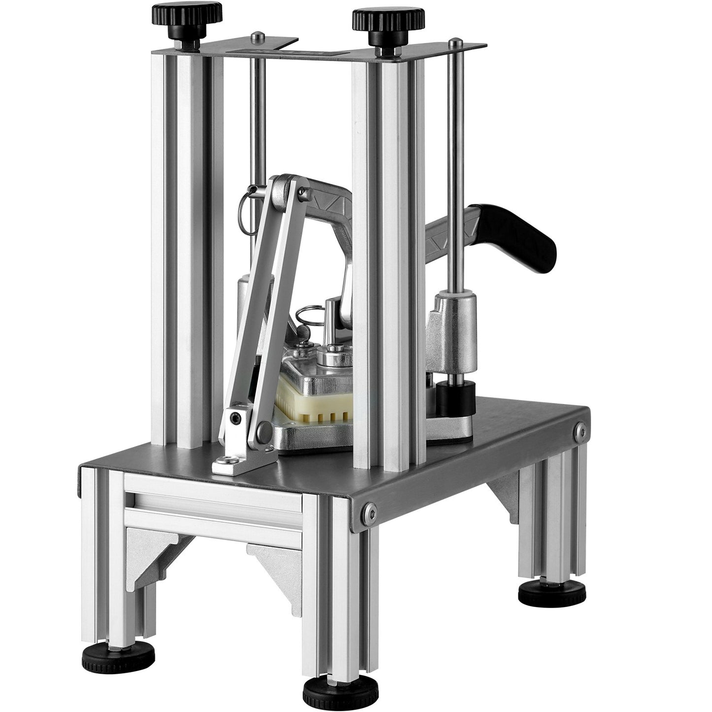 Kommerzieller Pommes-Frites-Schneider mit 4 Ersatzklingen, 1/4" und 3/8" Klinge, Easy Dicer Chopper, 6-Schnitt- und 6-Schnitt-Apfelschneider, Zitronen-Kartoffelschneider für Pommes Frites mit Tablett und Griff