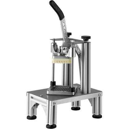 Kommerzieller Pommes-Frites-Schneider mit 4 Ersatzklingen, 1/4" und 3/8" Klinge, Easy Dicer Chopper, 6-Schnitt- und 6-Schnitt-Apfelschneider, Zitronen-Kartoffelschneider für Pommes Frites mit Tablett und Griff