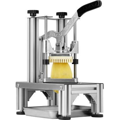 Kommerzieller Pommes-Frites-Schneider mit 4 Ersatzklingen, 1/4" und 3/8" Klinge, Easy Dicer Chopper, 6-Schnitt- und 6-Schnitt-Apfelschneider, Zitronen-Kartoffelschneider für Pommes Frites mit Tablett und Griff