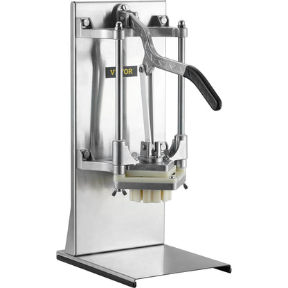 Commercial French Fries Cutter with 4 Replacement Blades, 1/4" and 3/8" Blade Easy Dicer Chopper, 6-Chop and 6-Chop Apple Slicer, Lemon Potato Slicer for French Fries with Extended Handle