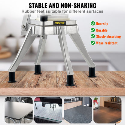 Commercial Chopper with 4 Replacement Blades Commercial Stainless Steel Vegetable Chopper French Fries Potato Cutter and Slicer Commercial Vegetable Chopper for Restaurants and Home Kitchens