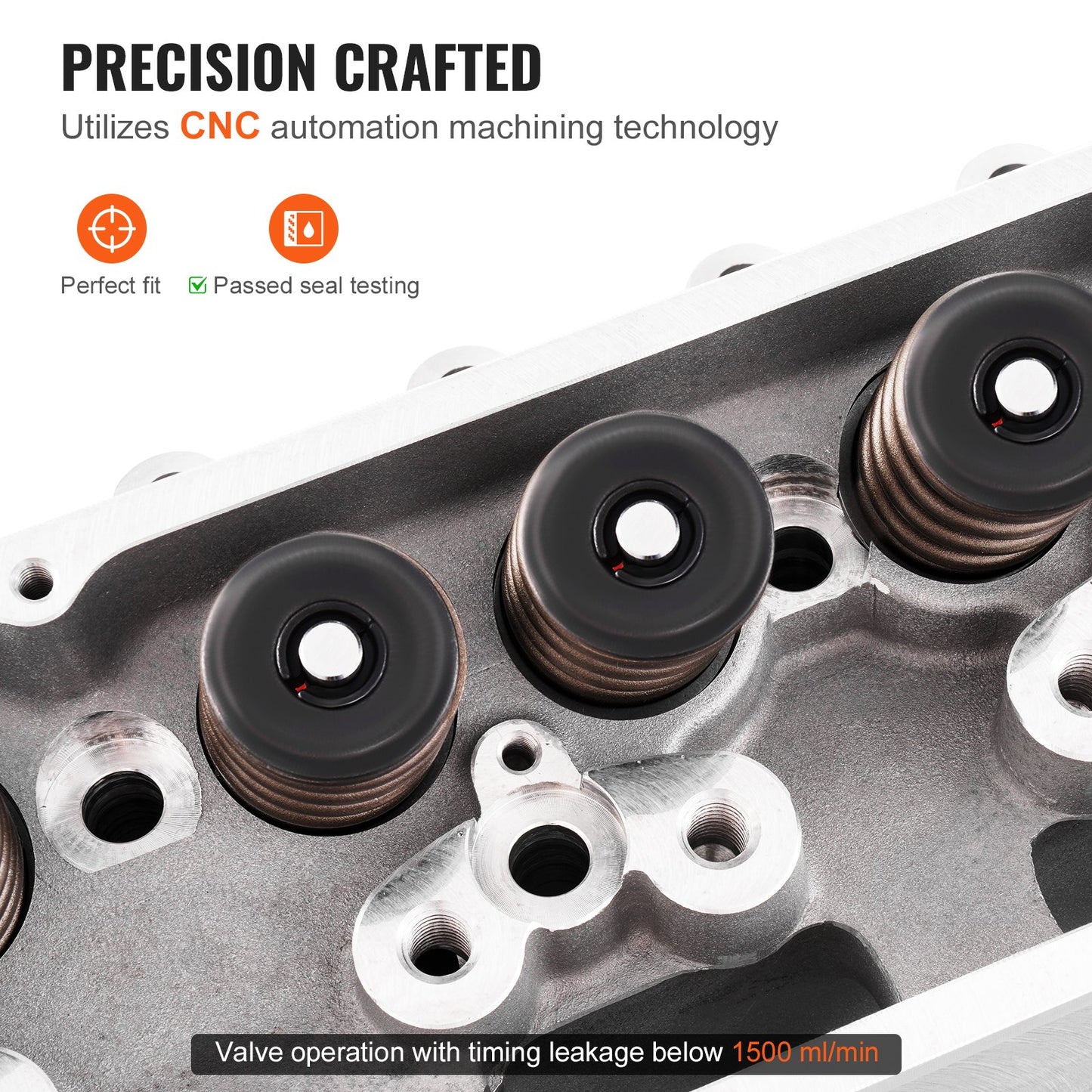 Engine Cylinder Head Assembly Replacement, Aluminum Engine Cylinder Head Kit, Compatible with Small Block Chevrolet Engines, SBC 327/ 350/ 383, Corvette, Camaro, Z06