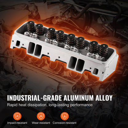 Engine Cylinder Head Assembly Replacement, Aluminum Engine Cylinder Head Kit, Compatible with Small Block Chevrolet Engines, SBC 327/ 350/ 383, Corvette, Camaro, Z06