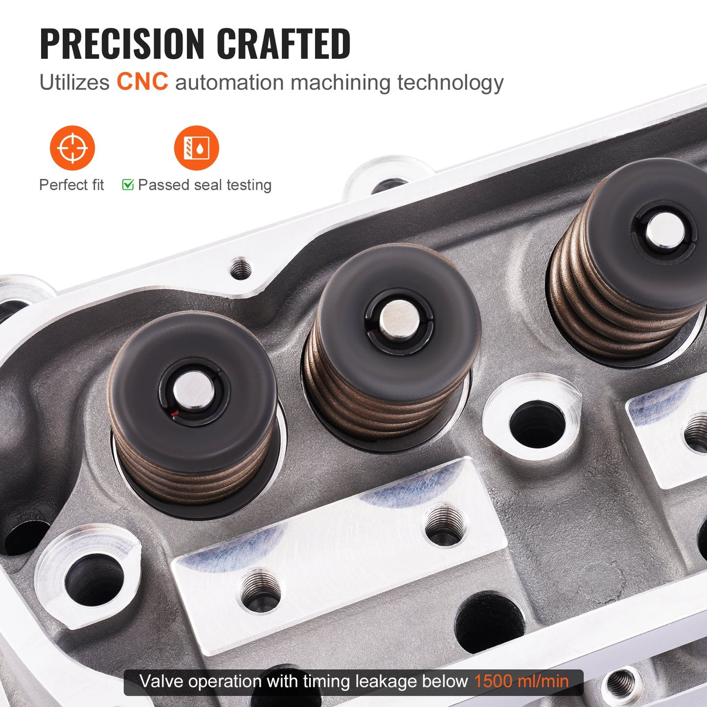 Engine Cylinder Head Assembly Replacement, Aluminum Engine Cylinder Head, Compatible with Small Block Ford Engines, SBF GT40/ 289 / 302/ 351W, FORD Mustang, GT40
