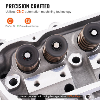 Engine Cylinder Head Assembly Replacement, Aluminum Engine Cylinder Head, Compatible with Small Block Ford Engines, SBF GT40/ 289 / 302/ 351W, FORD Mustang, GT40