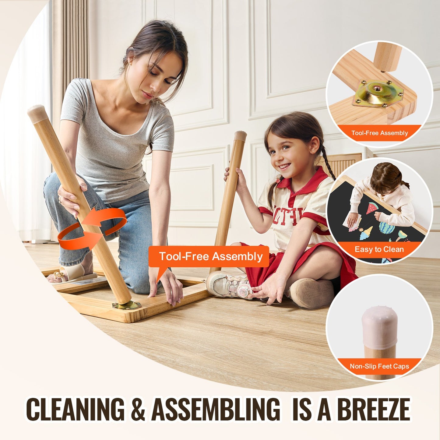 Sensory Table for Toddlers, Kids Activity Table with 3 Foldable Storage Bins & Double-Sided Board, Indoor/Outdoor Play Sand and Water Table, Wooden Kids Sensory Table for Drawing Studying Dining