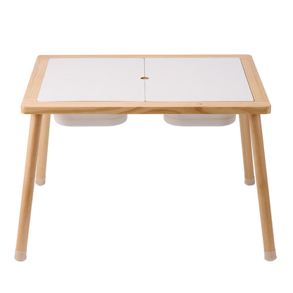 Sensory Table for Toddlers, Kids Activity Table with 3 Foldable Storage Bins & Double-Sided Board, Indoor/Outdoor Play Sand and Water Table, Wooden Kids Sensory Table for Drawing Studying Dining