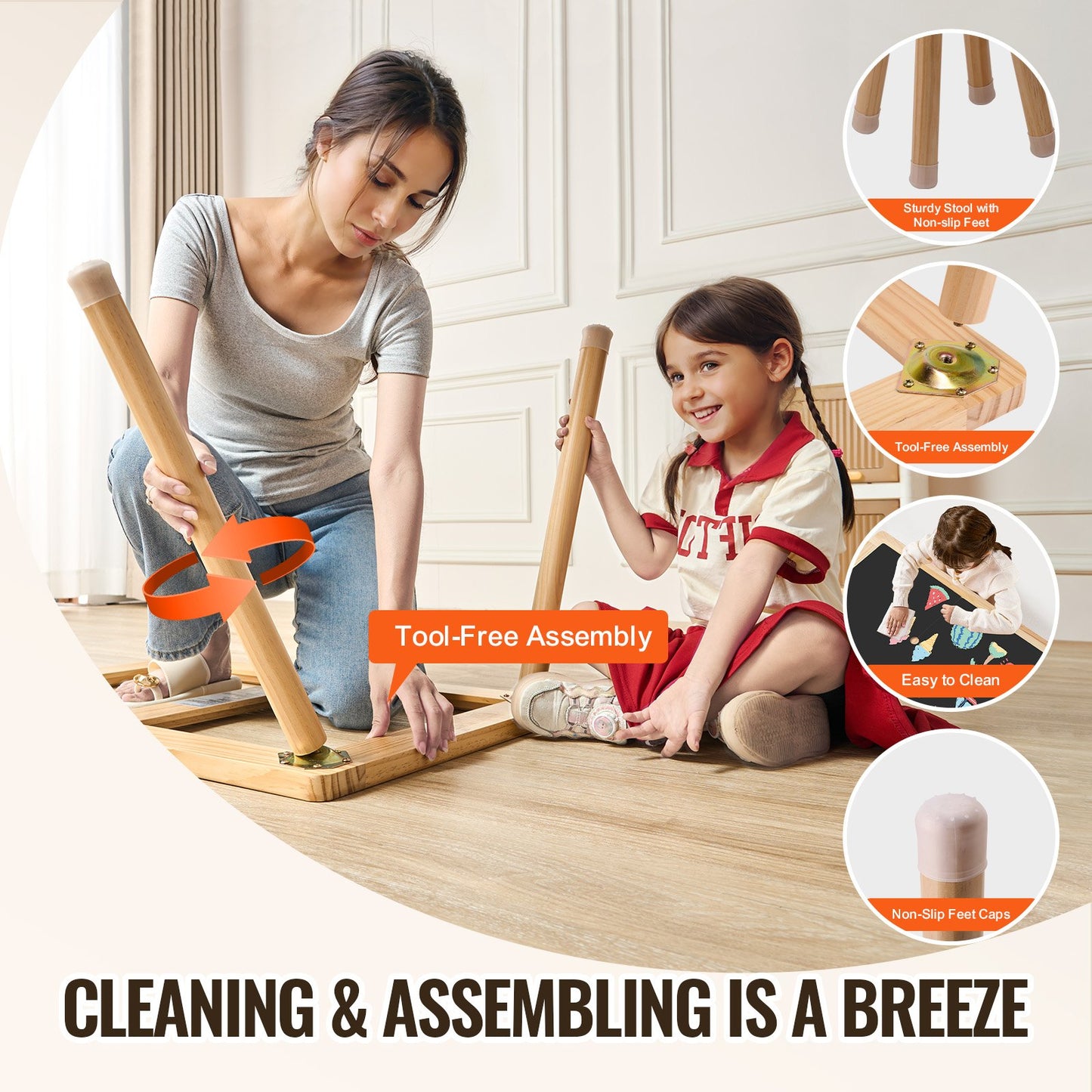 Kids Sensory Table &amp; Chair Set Sand Water Play Table with 2 Storage Compartments