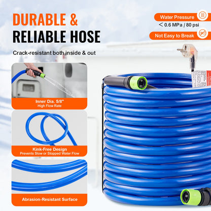 100 Fuß beheizter Wasserschlauch für Wohnmobil -45℉ Frostschutz-Trinkwasserschlauch