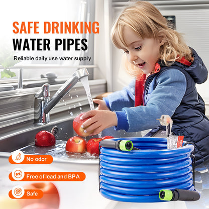 25ft Heated Water Hose for RV, Heated Drinking Water Hose Antifreeze to -45°F, Automatic Self-regulating, 5/8" I.D. with 3/4" GHT Adapter, Lead and BPA Free