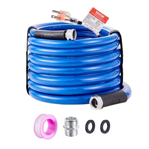 30ft Heated Water Hose for RV, Heated Drinking Water Hose Antifreeze to -45°F, Automatic Self-regulating, 5/8" I.D. with 3/4" GHT Adapter, Lead and BPA Free