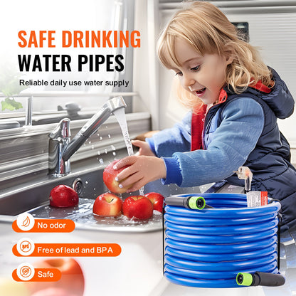 50ft Heated Water Hose for RV, Heated Drinking Water Hose Antifreeze to -45°F, Automatic Self-regulating, 5/8" I.D. with 3/4" GHT Adapter, Lead and BPA Free