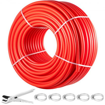 PEX Pipe, 7/8 inch x 500 FT PEX Tubing, Non Oxygen Barrier Red PEX-B Pipe, Flexible PEX Water Line for RV Sewer Hose, Plumbing, Radiant Heating
