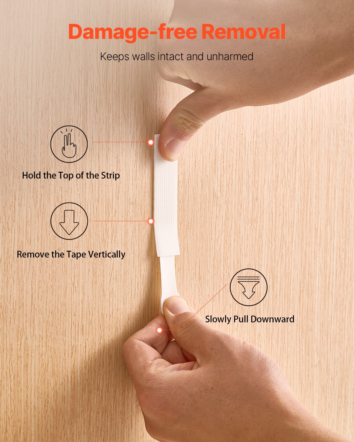 Picture Hanging Strips, 34 Pairs, Large Picture Hangers with Removable Adhesive, Hook & Loop Strips, Wall Hanging Strips for Damage Free Picture Hanger, Mounting of Photos, Frames, Wall Decor