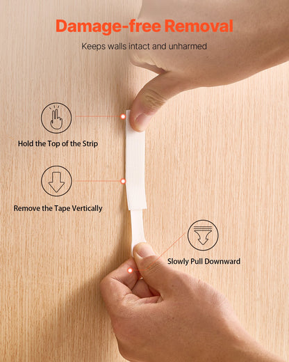 Picture Hanging Strips, 34 Pairs, Large Picture Hangers with Removable Adhesive, Hook & Loop Strips, Wall Hanging Strips for Damage Free Picture Hanger, Mounting of Photos, Frames, Wall Decor