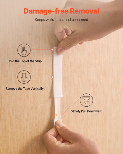 Picture Hanging Strips, 16 Pairs, X-Large Picture Hangers with Removable Adhesive, Hook & Loop Strips, Wall Hanging Strips for Damage Free Picture Hanger, Mounting of Photos, Frames, Wall Decor