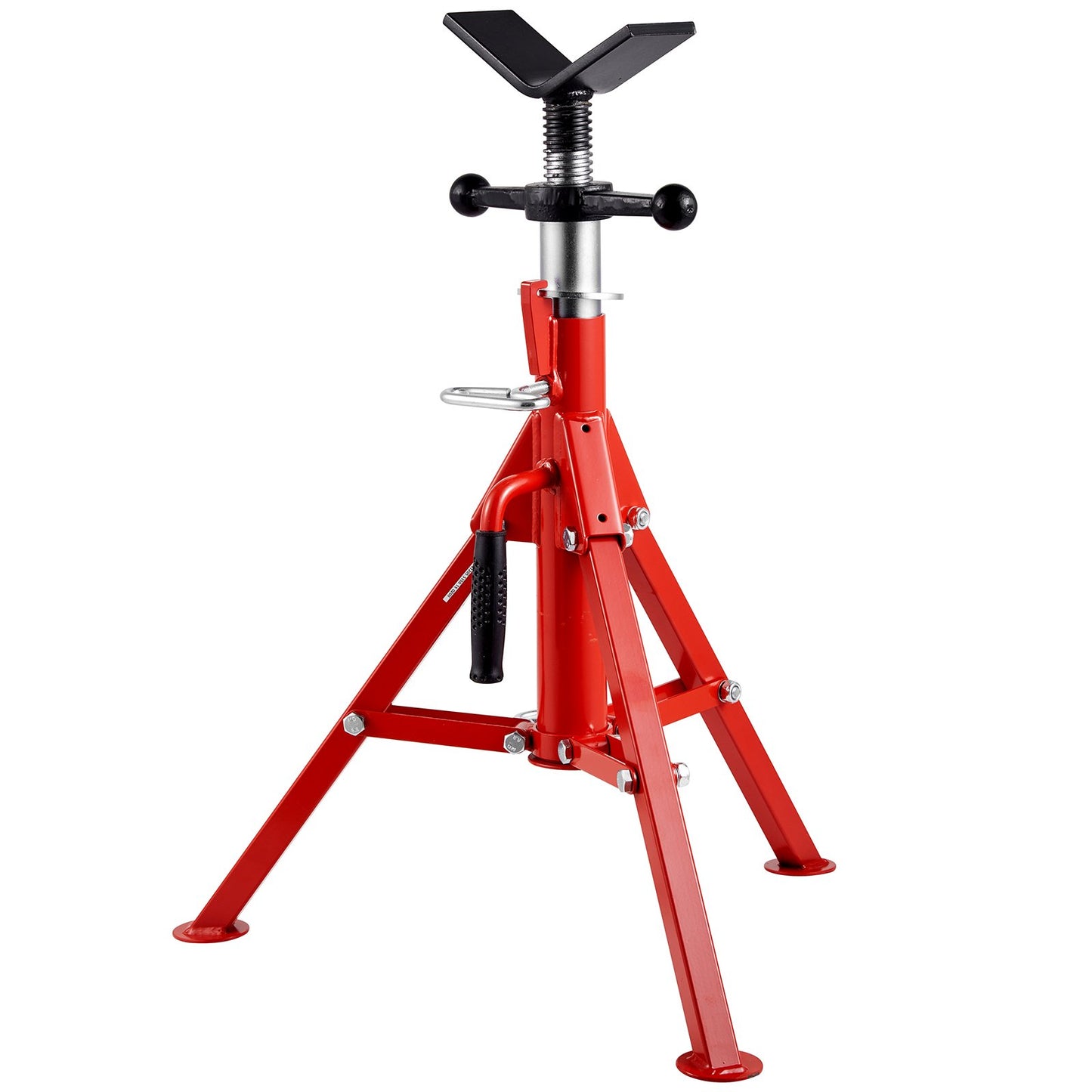 V Head Pipe Stand 1/8"-12" Capacity, Adjustable Height 24"-42", Pipe Jack Stands 2500 lb. Load Capacity, Portable Collapsible Pipe Stands, Carbon Steel Body More Durable