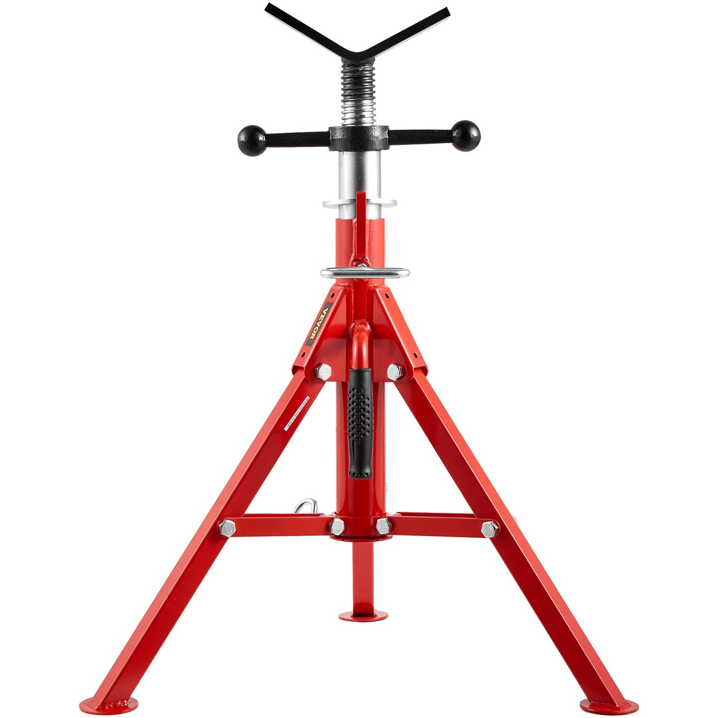 V Head Pipe Stand 1/8"-12" Capacity, Adjustable Height 24"-42", Pipe Jack Stands 2500 lb. Load Capacity, Portable Collapsible Pipe Stands, Carbon Steel Body More Durable
