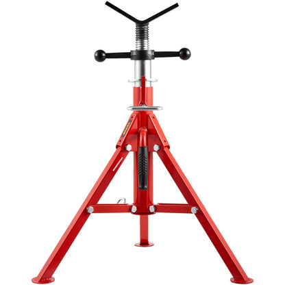 V Head Pipe Stand 1/8"-12" Capacity, Adjustable Height 24"-42", Pipe Jack Stands 2500 lb. Load Capacity, Portable Collapsible Pipe Stands, Carbon Steel Body More Durable