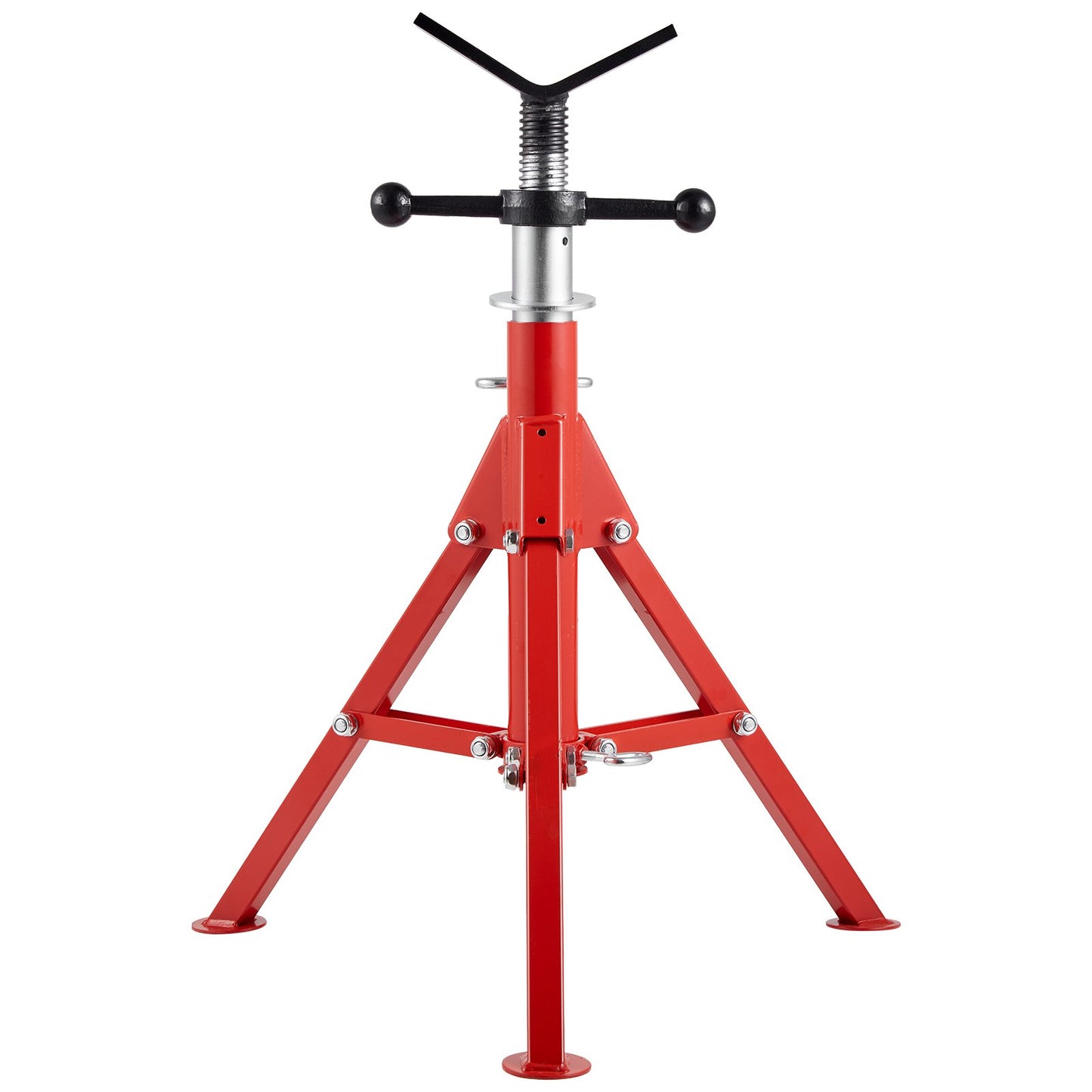 V Head Pipe Stand 1/8"-12" Capacity, Adjustable Height 24"-42", Pipe Jack Stands 2500 lb. Load Capacity, Portable Collapsible Pipe Stands, Carbon Steel Body More Durable